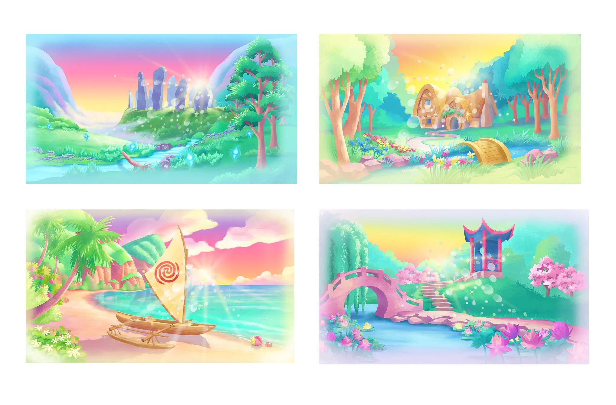 Disney Princess Small Doll Background Illustrations