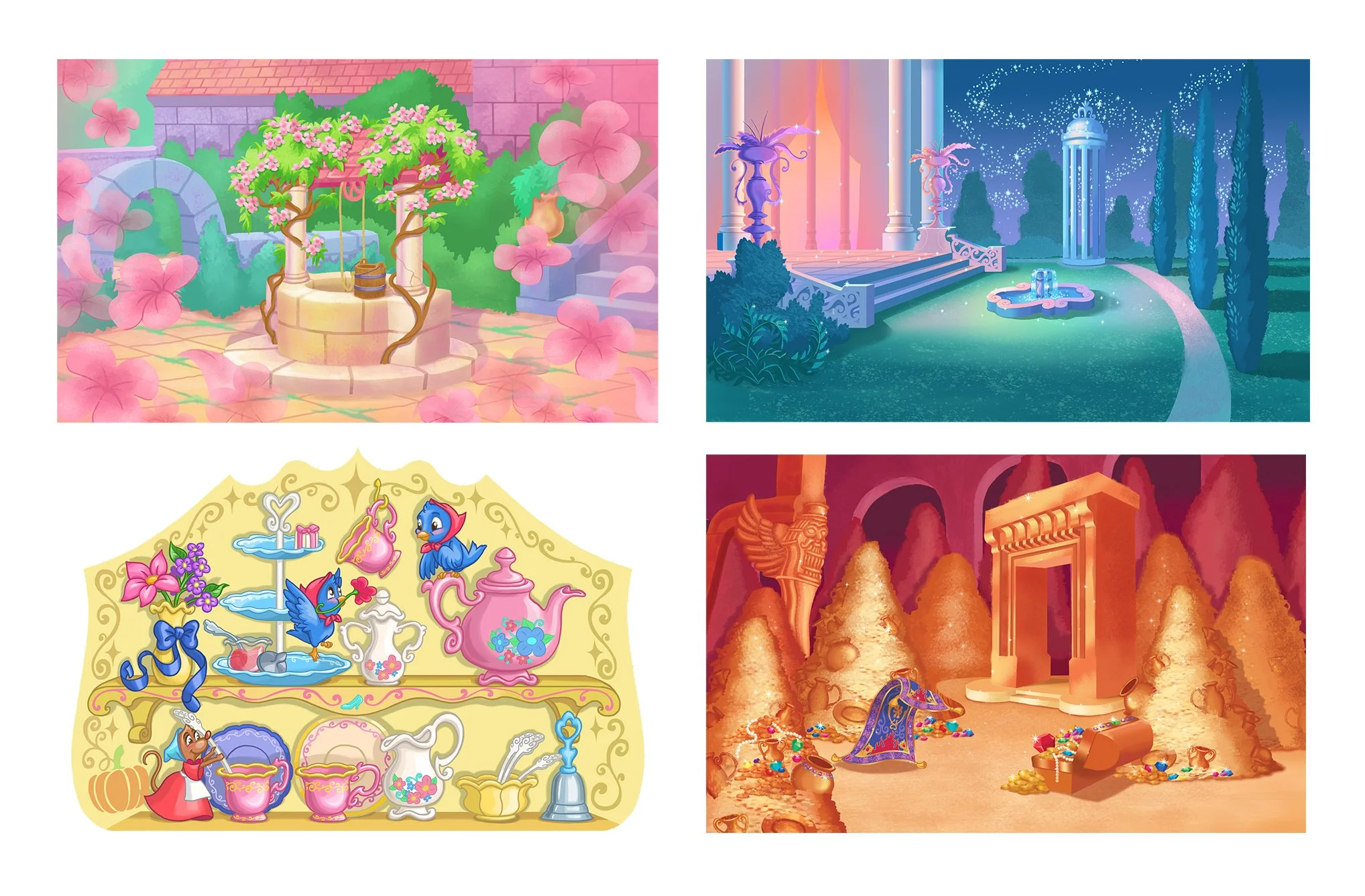 Disney Princess Small Doll Background Ilustrations