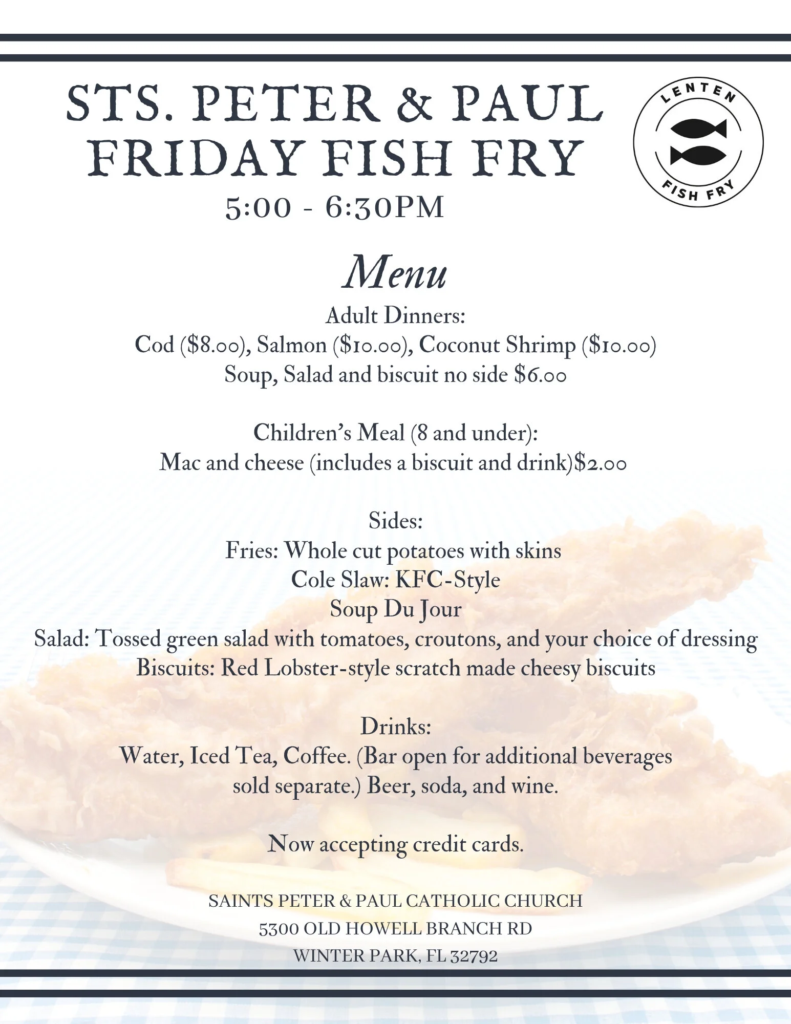 Friday Lenten Dinner Sts Peter And Paul Catholic Church