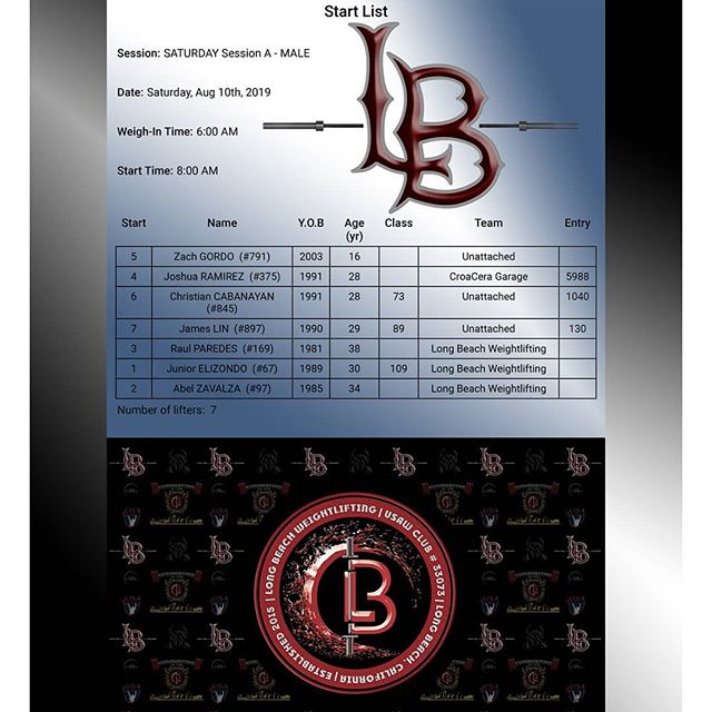 Saturday sessions are LOCKED!!!! SESSION A: 6AM WEIGH IN / 8AM START TIME
SESSION B: 730AM WEIGH IN / 930AM START TIME
SESSION 1: 930AM WEIGH IN / 1130AM START TIME
SESSION 2: 1120AM WEIGH IN / 120PM START TIME
SESSION 3: 120PM WEIGH IN / 320PM START TIME
SESSION 4: 250PM WEIGH IN / 450PM START TIME
SESSION 5: 440PM WEIGH IN / 640PM START TIME
