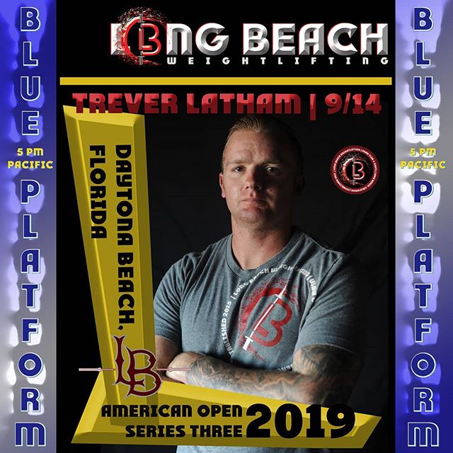 @revtrev2522 will lift at 5pm Pacific time on Saturday, the 14th!  BLUE PLATFORM

LIVE STREAM LINK IN OUR BIO

@oceancenter #AO3 #AO3Daytona @usa_weightlifting @southernpacificlwc @longbeachweightlifting @vehement.elite.athletics  #19AO3