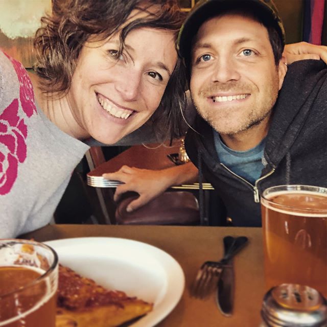 11 years in heaven with this babe! 😍 keeping it real with beer and pizza at the same joint we met at 12 years ago. #iloveher #finedinning #dontpartylikeweusedto