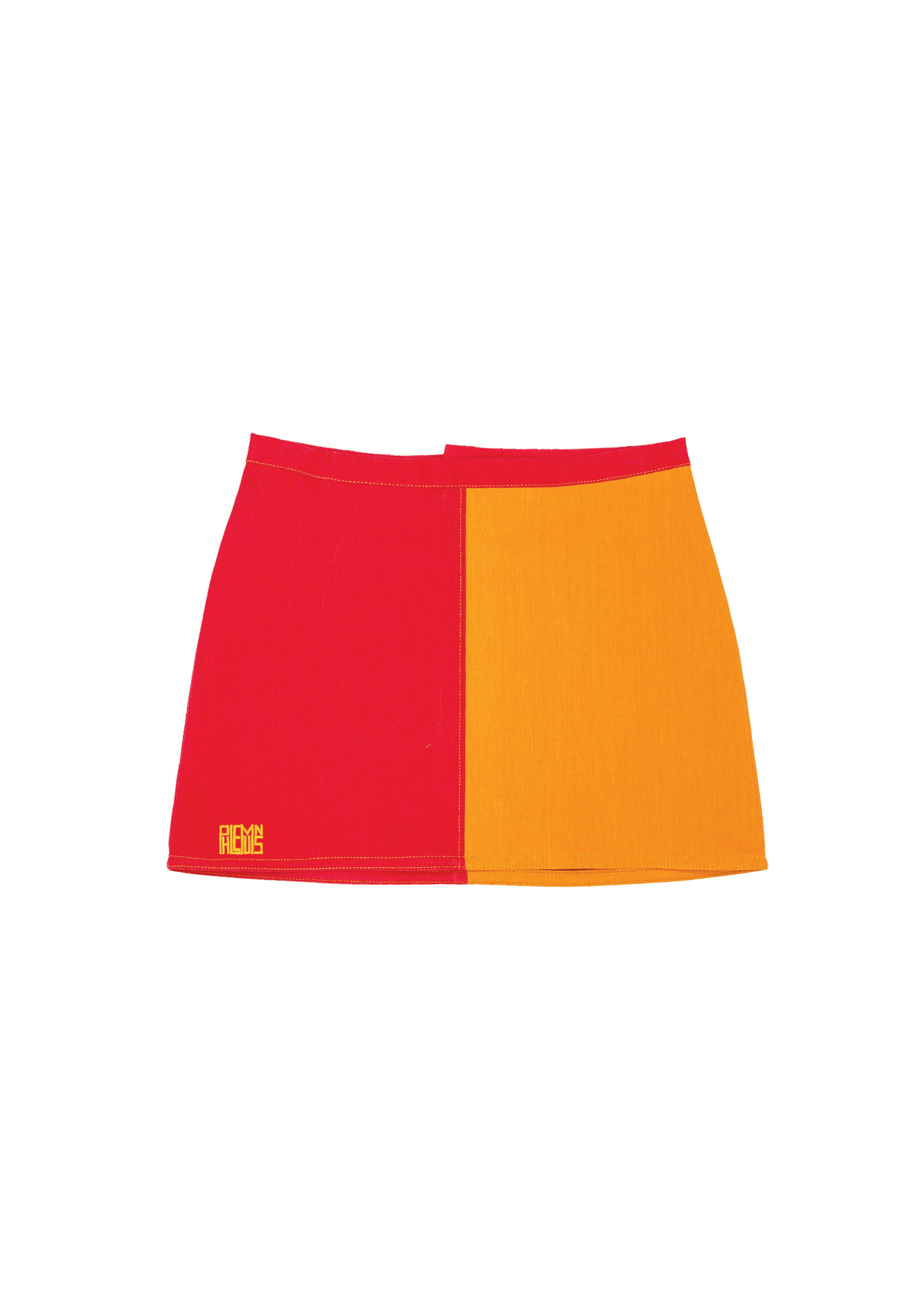 PHLEM NB001-2 RED ORANGE PANEL SKIRT.jpg