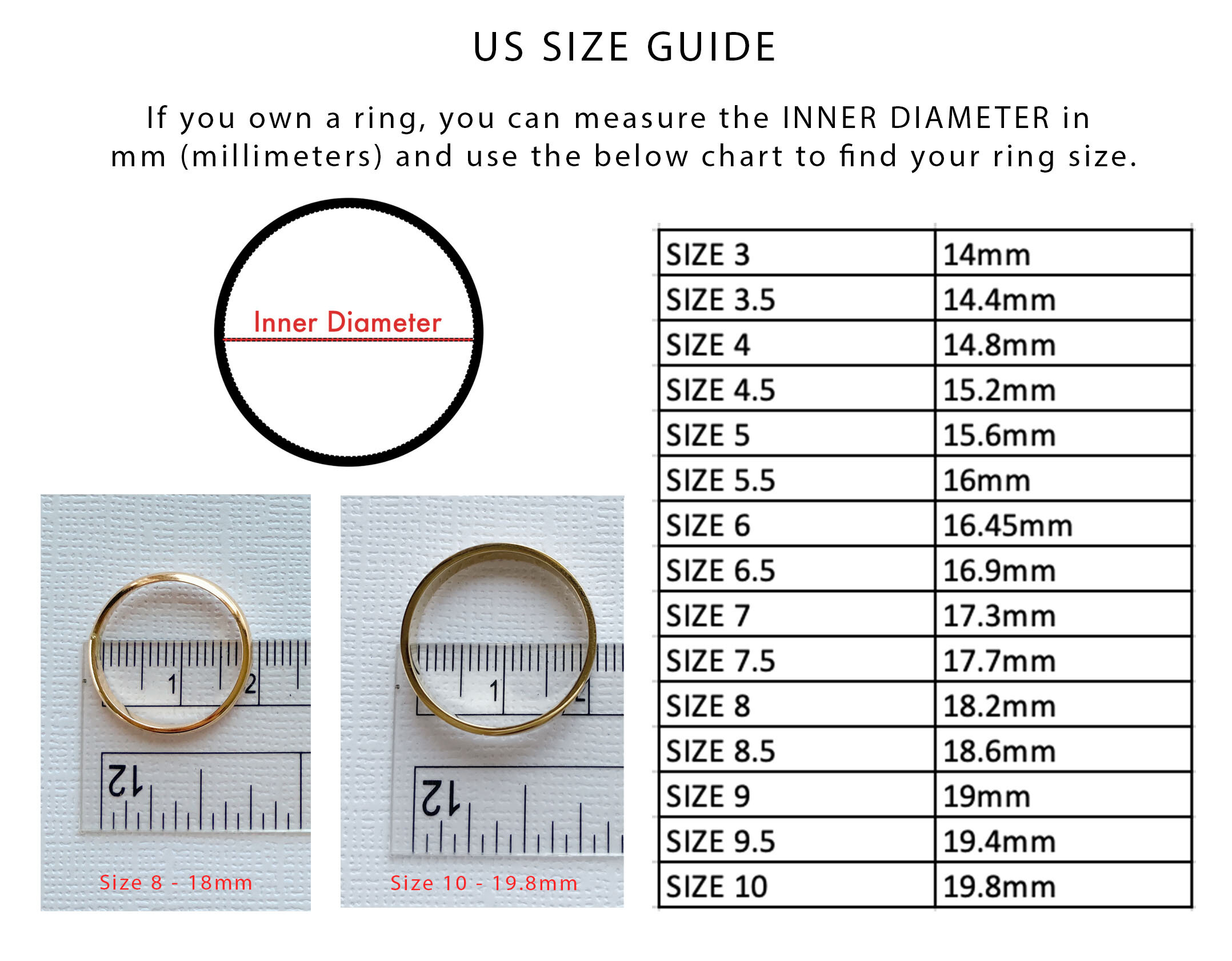 Ring Size Chart Printable | Printable ring size chart, Ring sizes chart, Ring  size