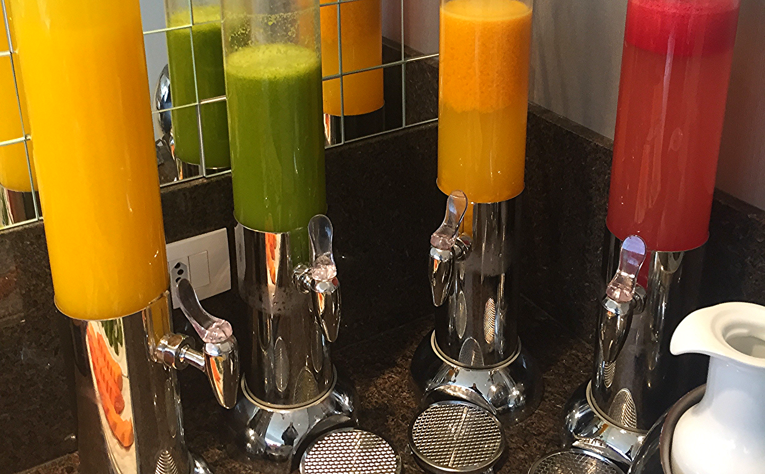 Fresh Squeezed Juices: Orange, Apple/Kale, Passion Fruit (my favorite) and Watermelon