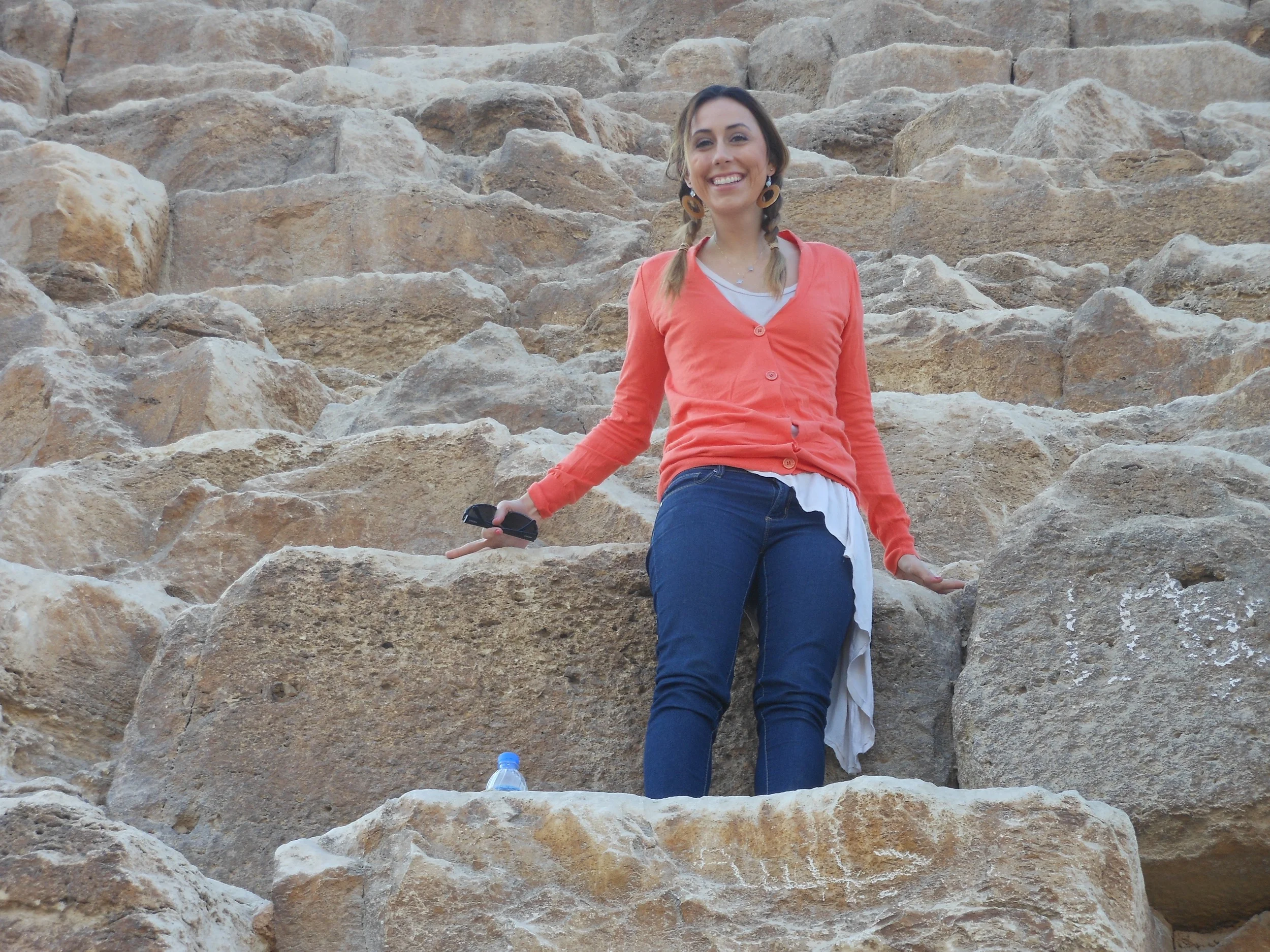 Climbing the pyramids in Egypt 