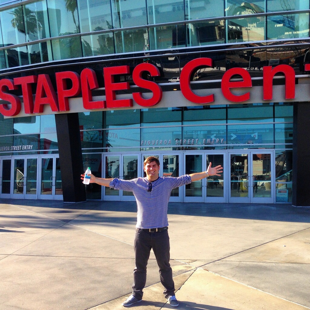 Frank visiting Staples Center in Los Angeles, home of the LA Lakers