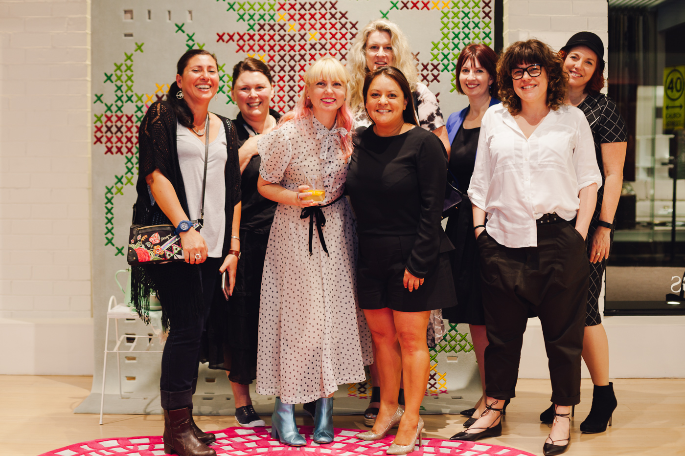Felicia Bonacci, Paula Fitzpatrick, Petrina Turner, Rebecca Jansma, Monica Del Rosario, Felicity Cull, Dara Shashoua, Jacky Clark | NEW AGAIN by Petrina Turner Design for Designer Rugs | The launch event