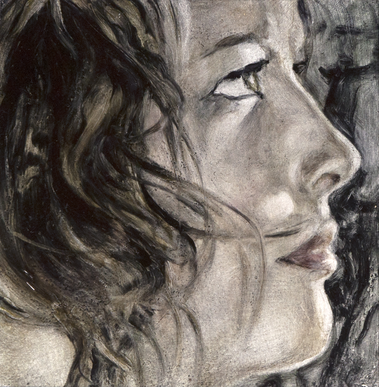 The Gaze of Could-Be-Love, Detail No. 1 2013, oil on aluminum Dibond, 7 x 7 inches