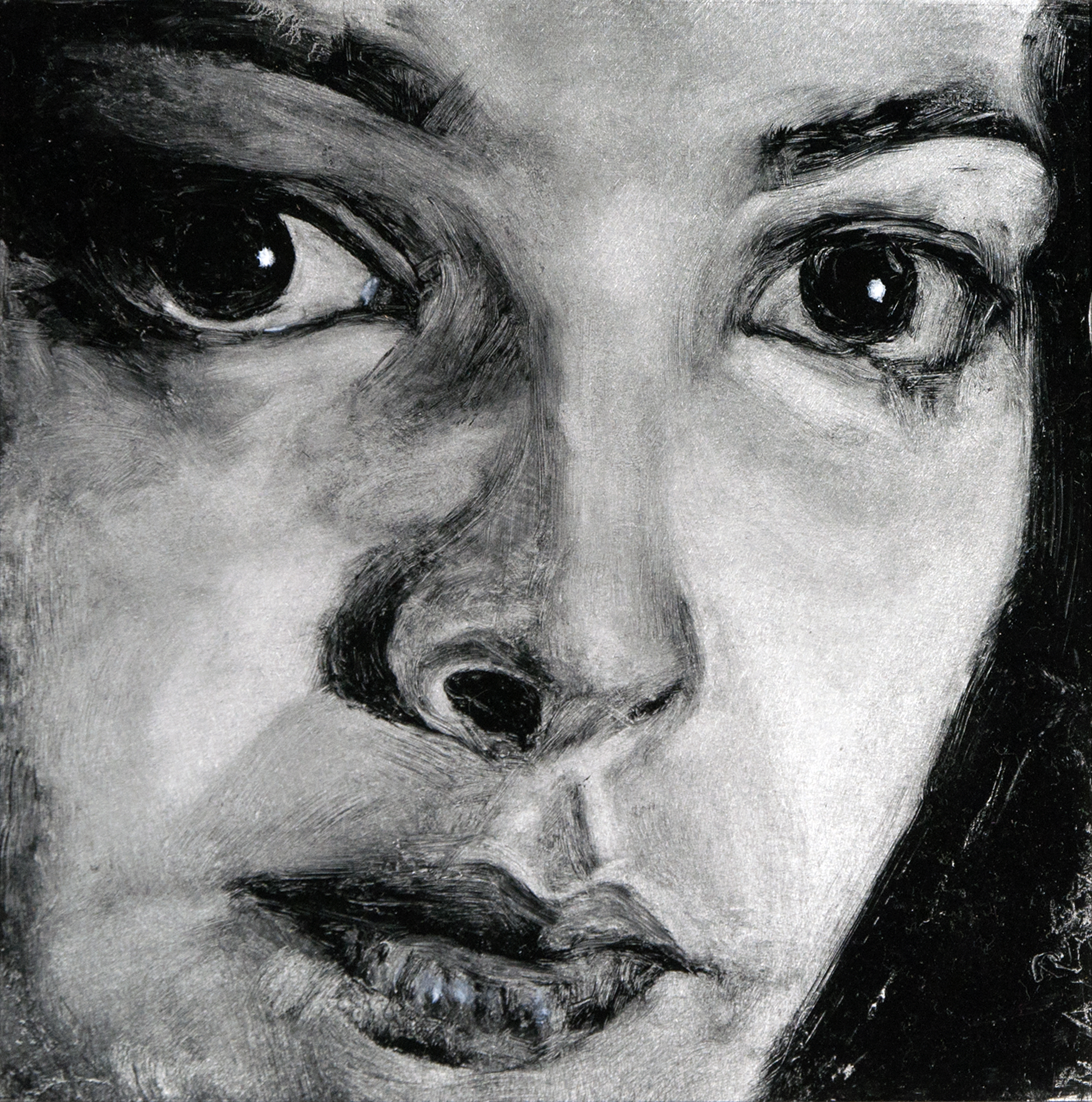 The Gaze of Could-Be-Love, Detail No. 2 , 2013, oil on aluminum Dibond, 7 x 7 inches