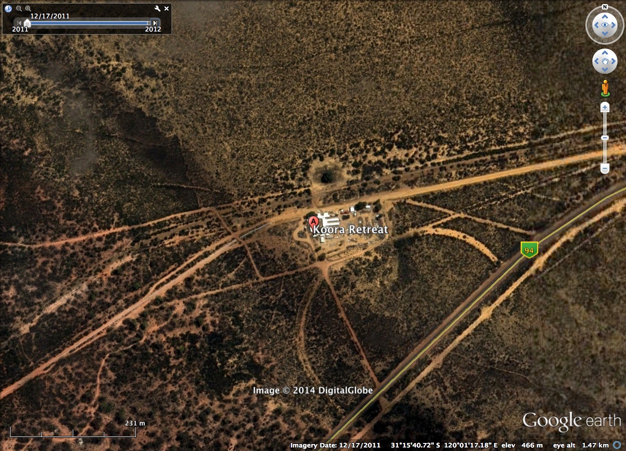 Aerial View of Koora Retreat from GoogleEarth