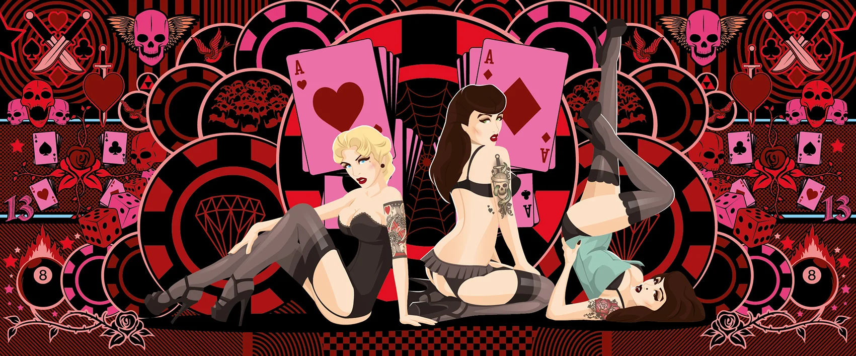 Graphics for interior of casino - Wall Feature