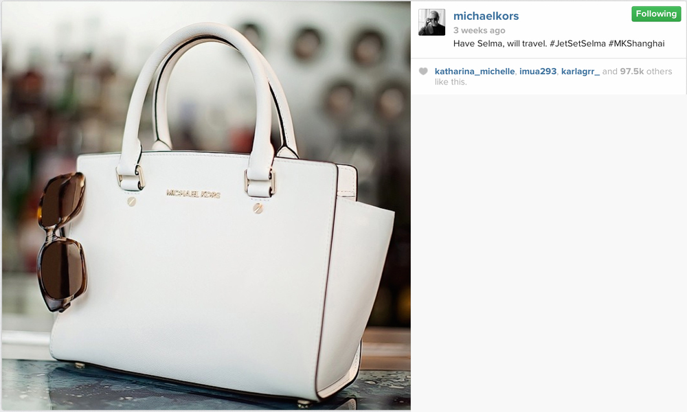 Our images for featured on the official instagram page www. instagram.com/michaelkors — ALICIA SHI