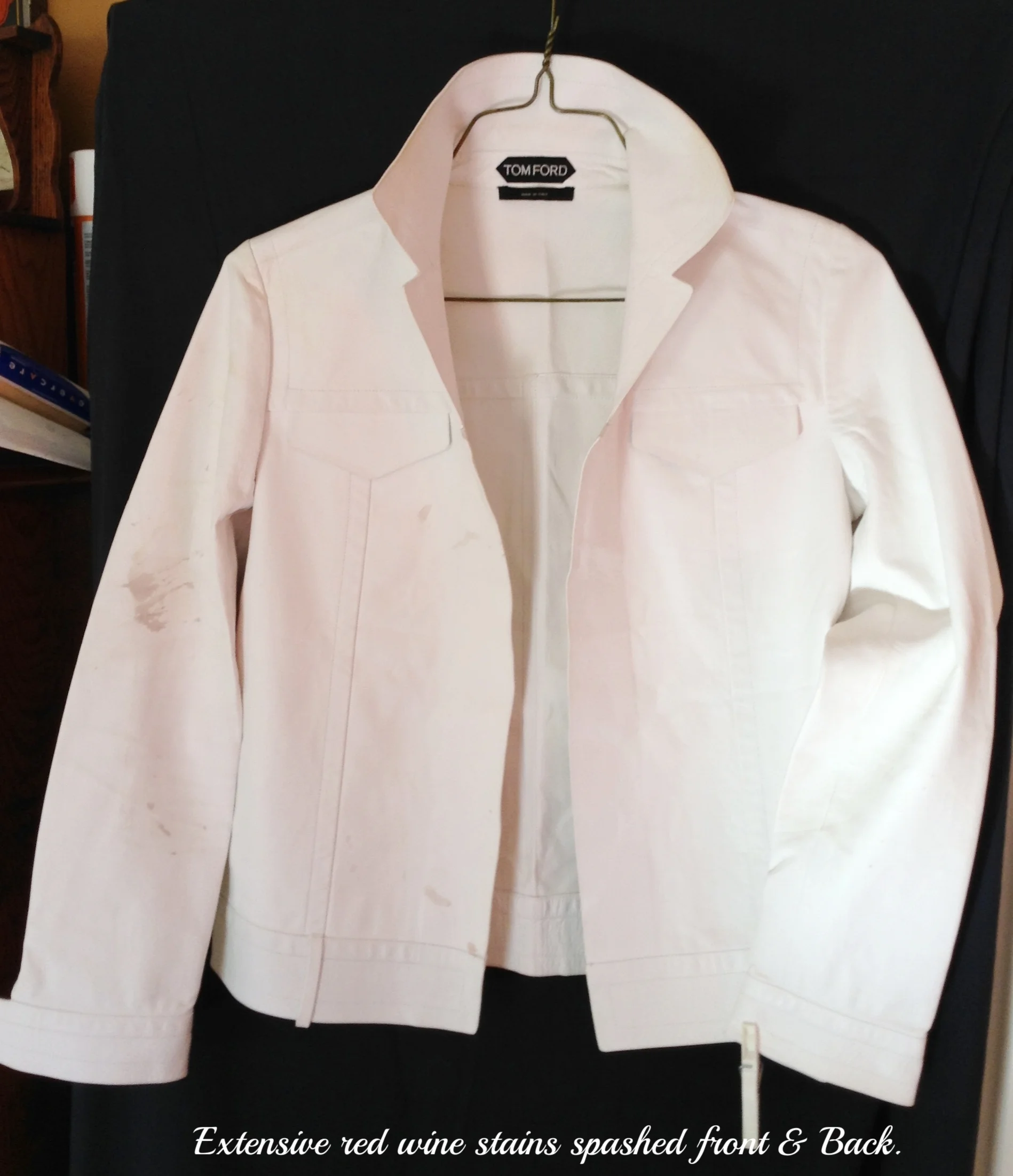 Tom Ford Designer jacket with wine stains