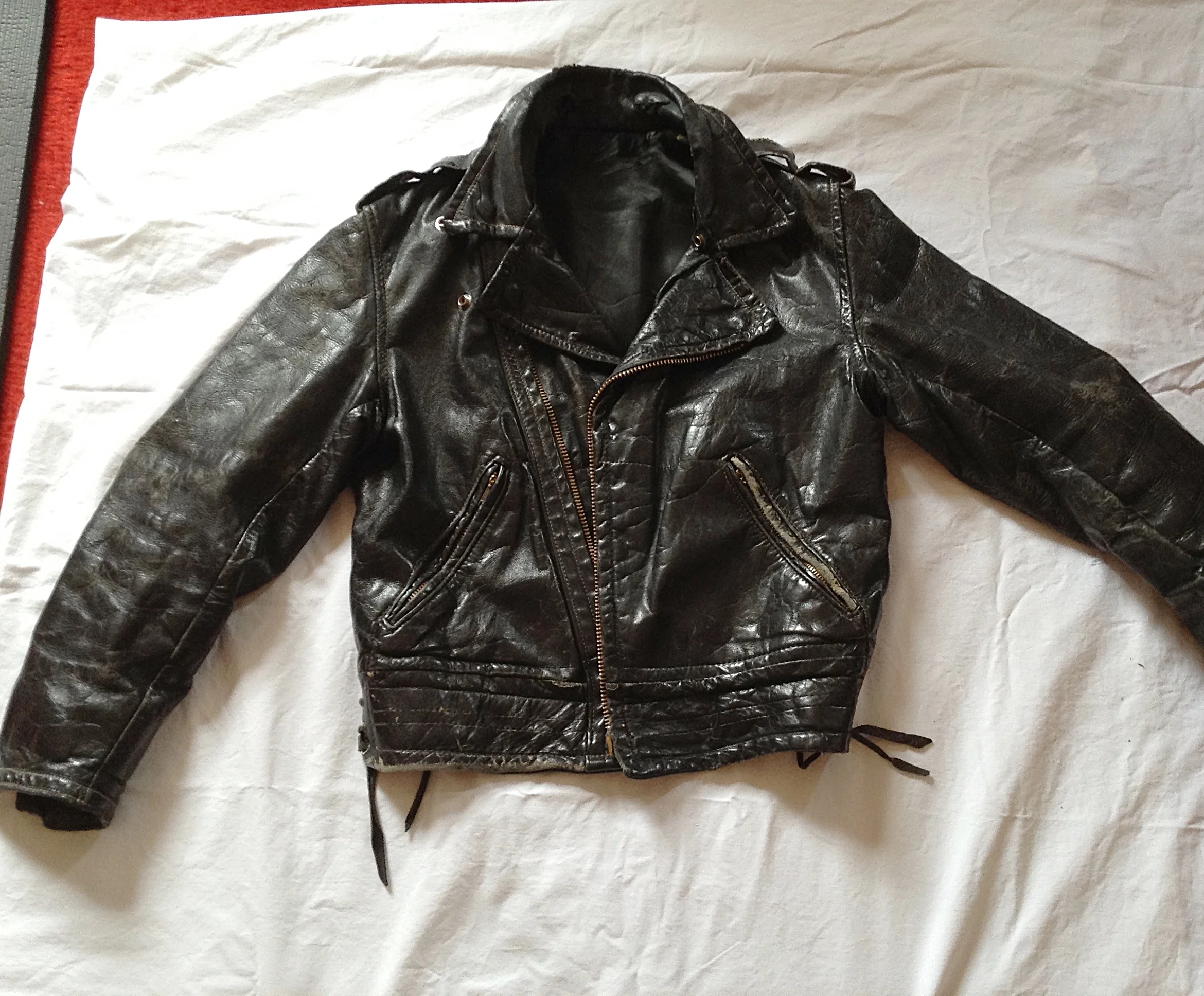 Vintage 1950's Biker Jacket Restoration, Before