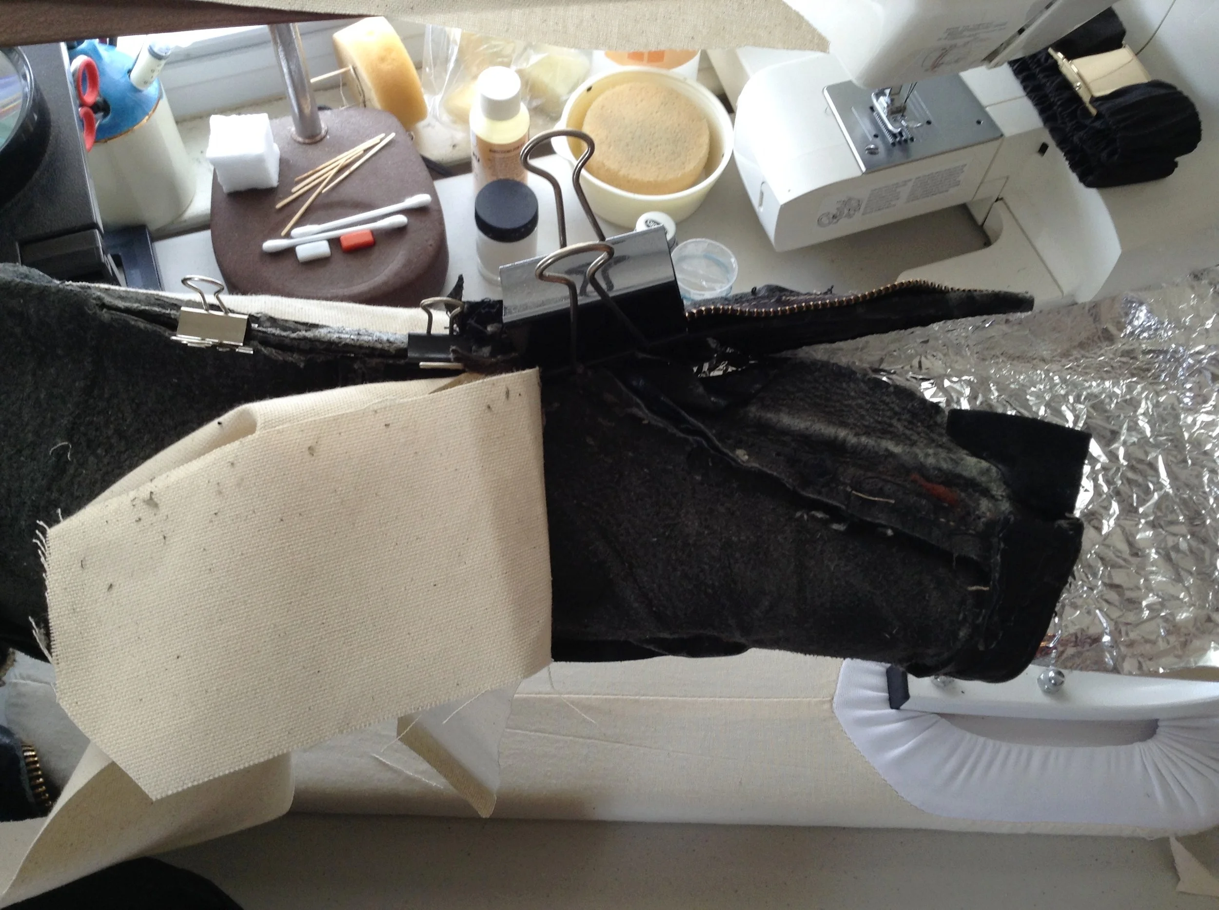 Sleeve restoration, 1950's biker jacket