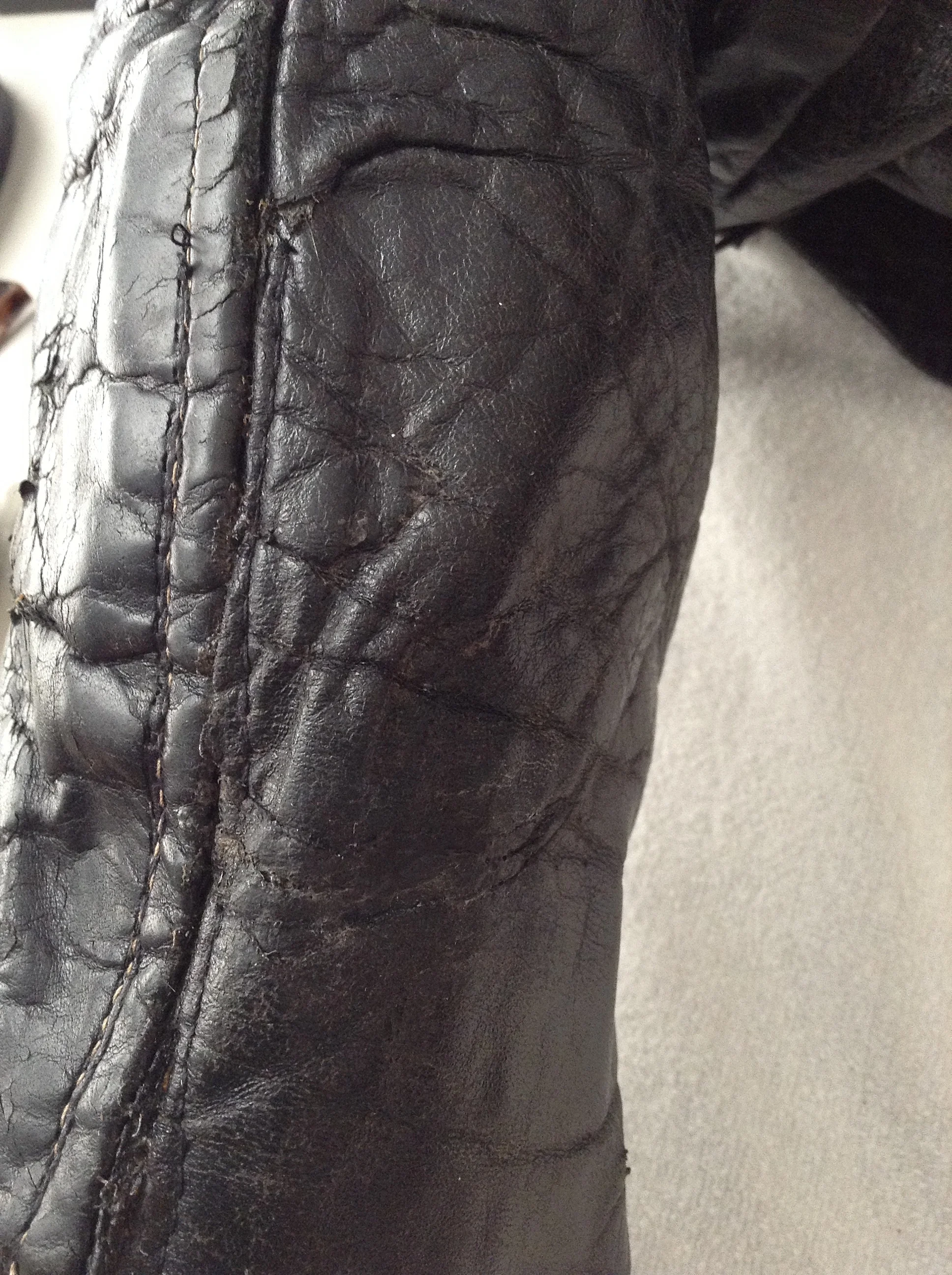 Vintage leather jacket repair