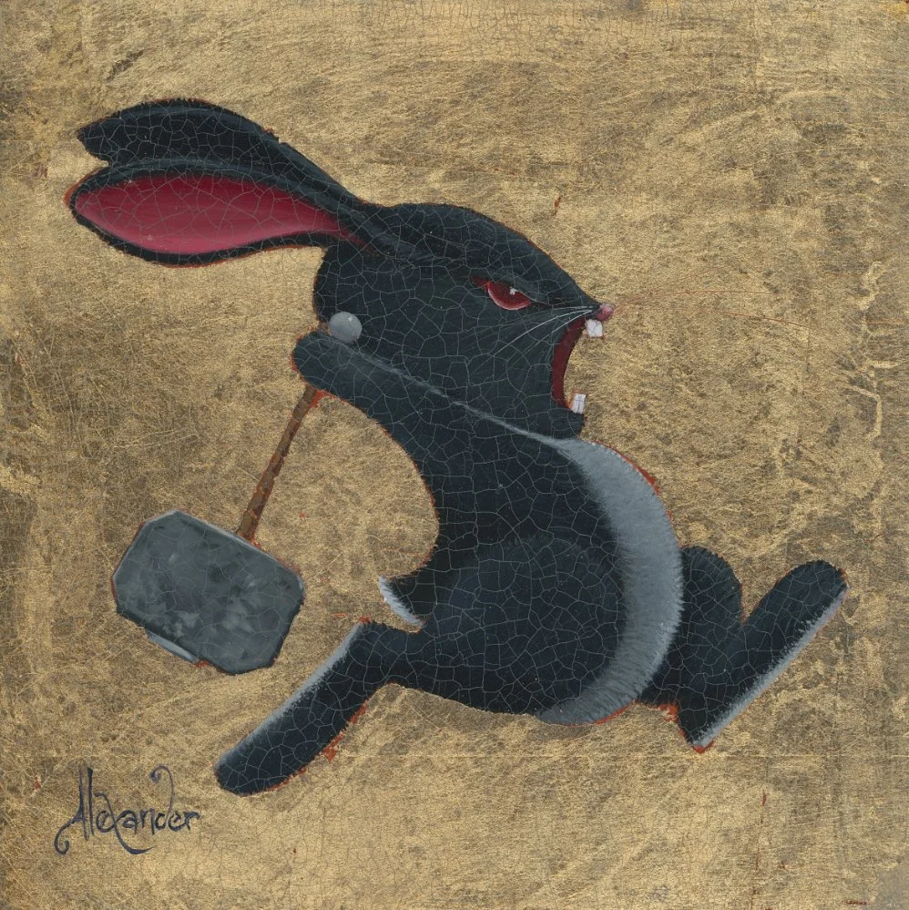 Black Foo Foo on Gold