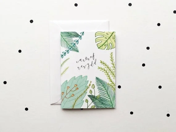 welsh greeting card cartref newydd ty cartra new home house botanical eco recycled welsh wales cymraeg cymru