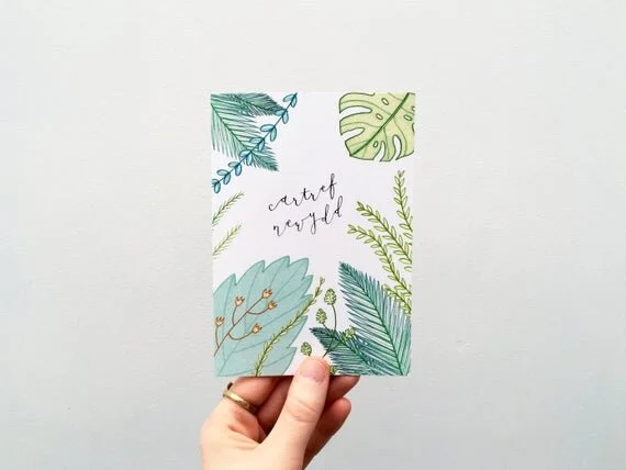 welsh greeting card cartref newydd ty cartra new home house botanical eco recycled welsh wales cymraeg cymru