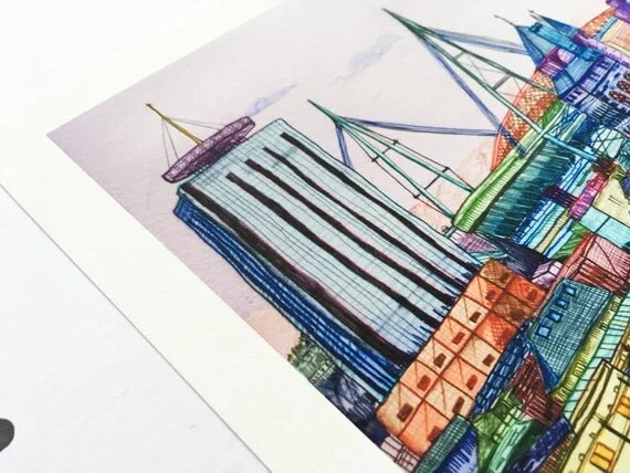 caerdydd cardiff castle castell print poster artwork illustration artist welsh wales cymru cymraeg colourful