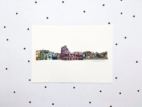 rome roma rhufain italy eidal print poster illustration art artwork artist cymraeg welsh wales
