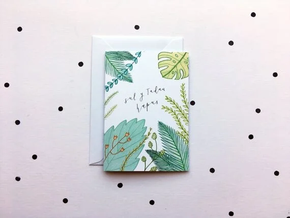 sul y tadau hapus happy father's day welsh greeting card botanical green plants cymraeg cerdyn cardyn recycled eco