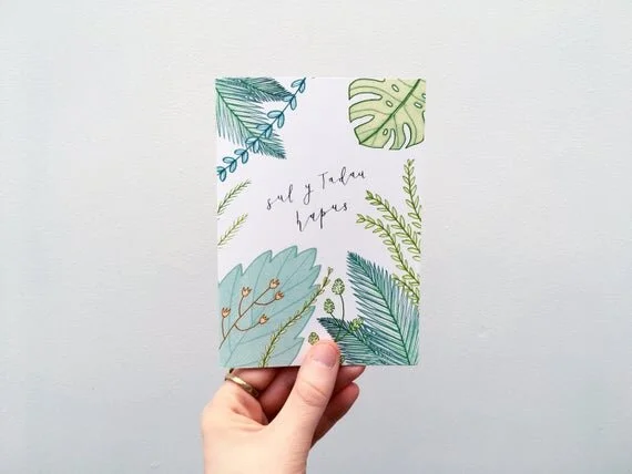 sul y tadau hapus happy father's day welsh greeting card botanical green plants cymraeg cerdyn cardyn recycled eco