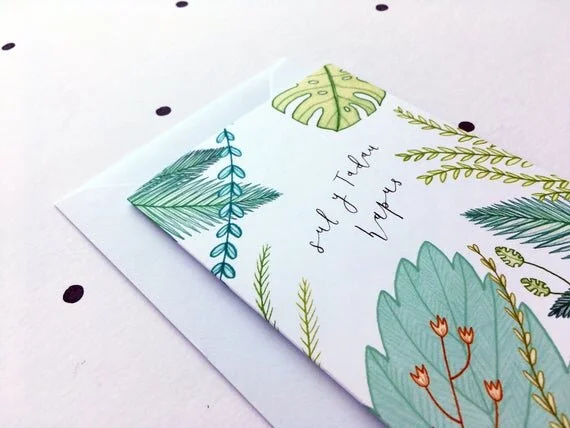 sul y tadau hapus happy father's day welsh greeting card botanical green plants cymraeg cerdyn cardyn recycled eco
