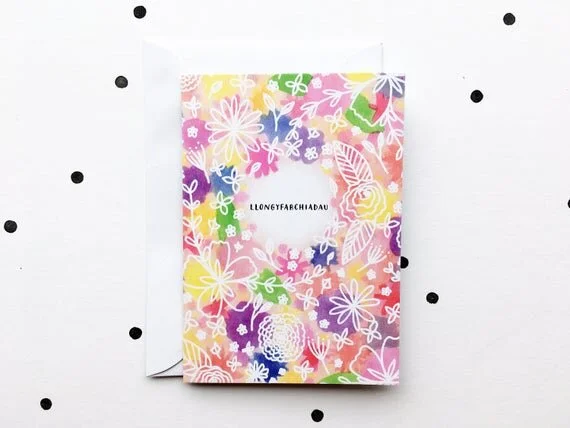 llongyfarchiadau congratulations greeting card cerdyn cardyn welsh cymraeg wales cymru recycled eco