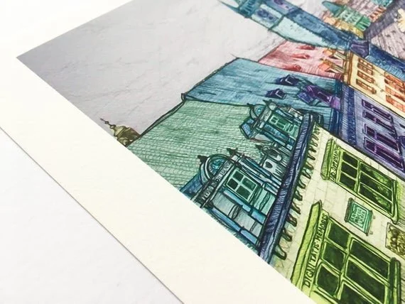 prague praga praha czech republic tourism poster print illustration art artwork