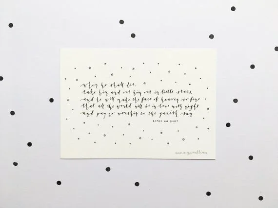 romeo and juliet shakespeare quote inspirational affirmation love valentines day calligraphy simple art illustration minimalist minimalistic print poster