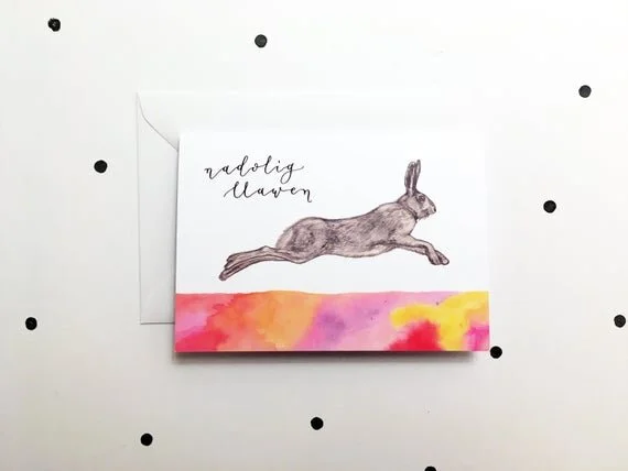 welsh christmas greeting card cardiau nadolig llawen cymraeg recycled eco pecyn pack mixed hare