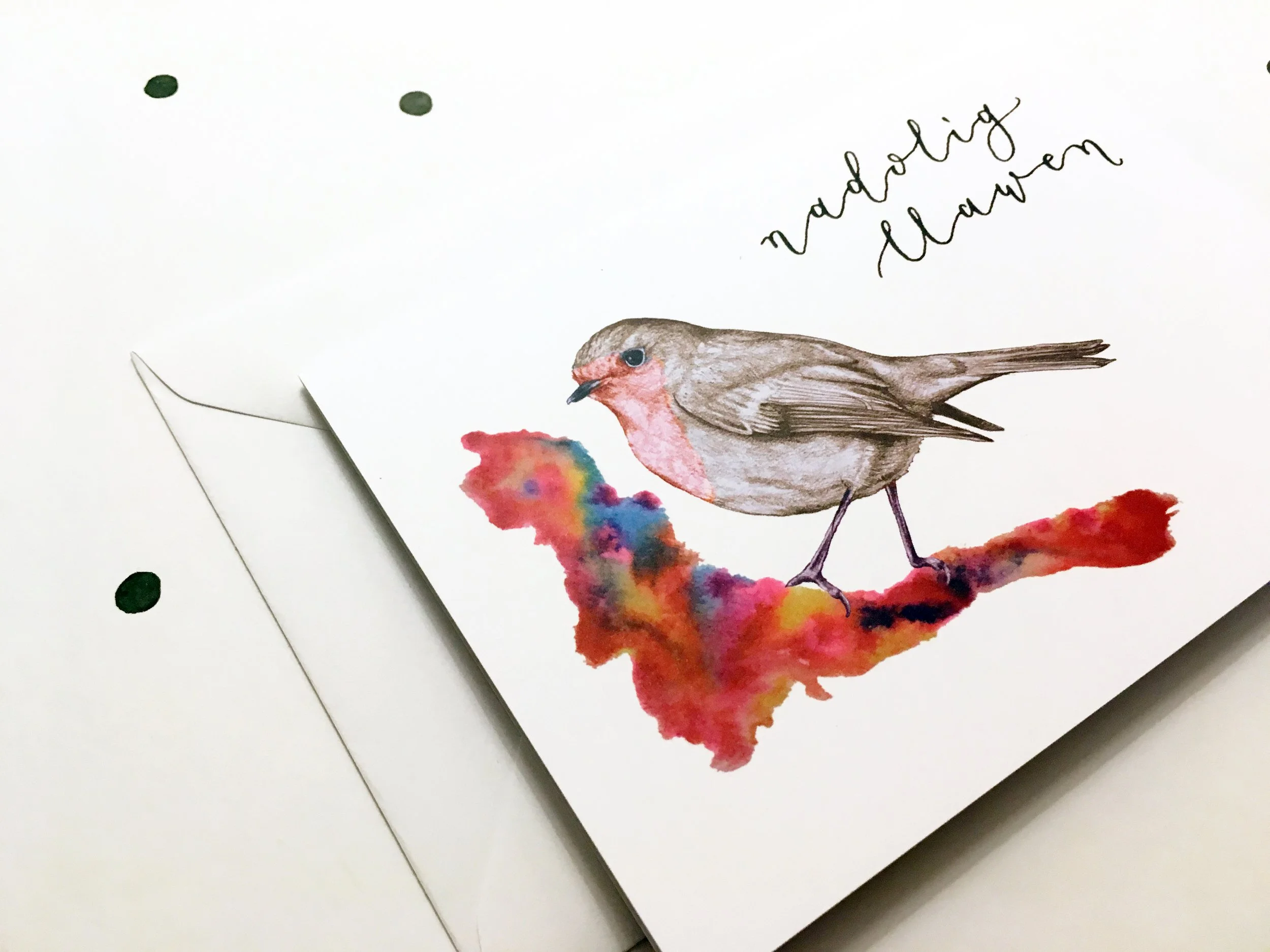 welsh christmas greeting card cardiau nadolig llawen cymraeg recycled eco red robin