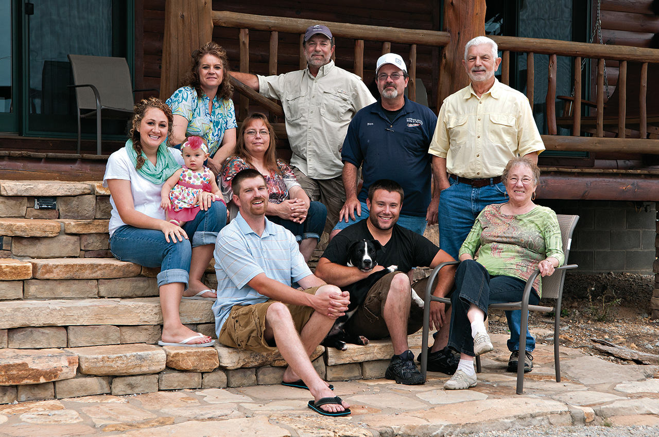 Five generations of the Cook family have called Theodosia home. Top row, from left, Melanie, Bret, Ben and Bill; center row, LaTasha, Kentlee and Vicky; bottom row, Mitchell, Chase and Nadine.