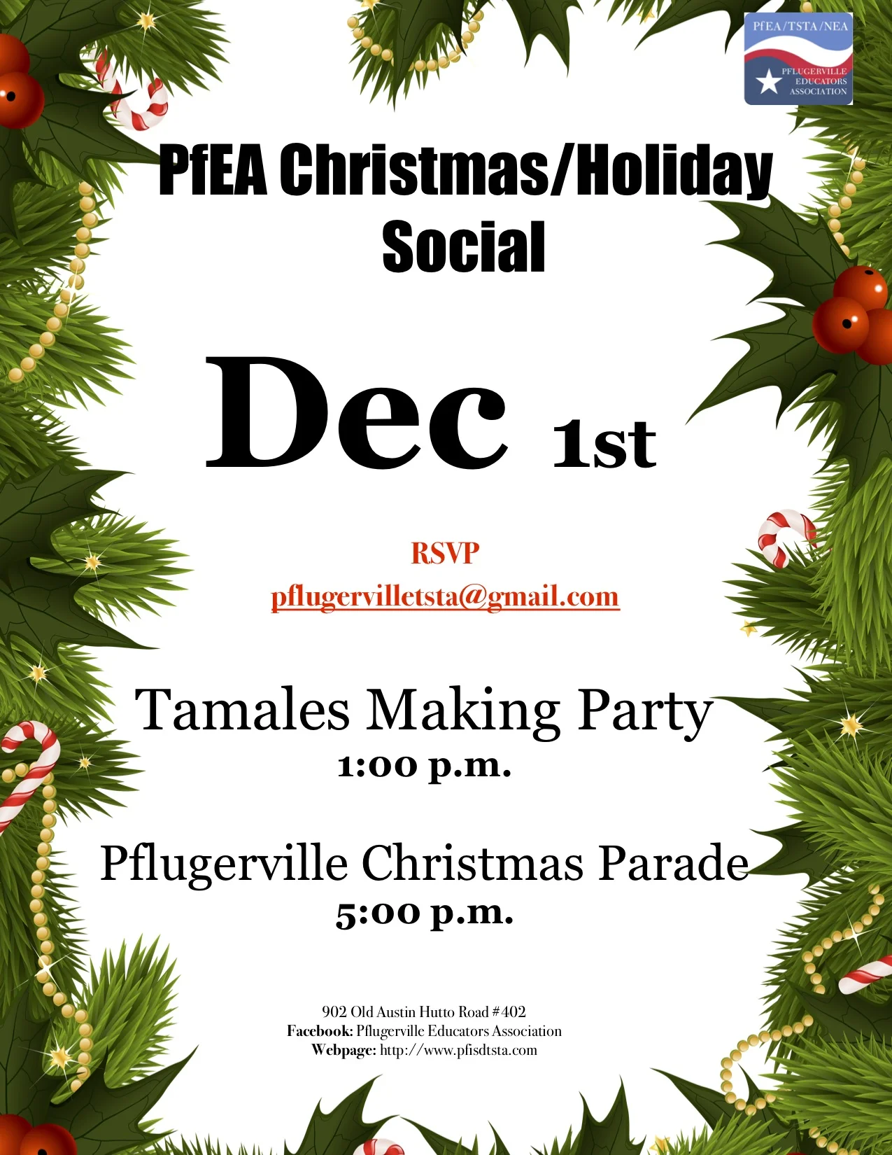 PfEA Winter Social (Tamales/Pfestival) 