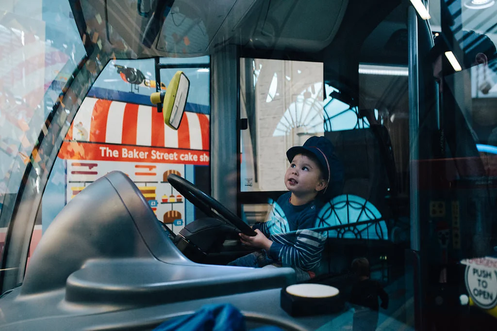 Children photography at the Museum of Transport, London