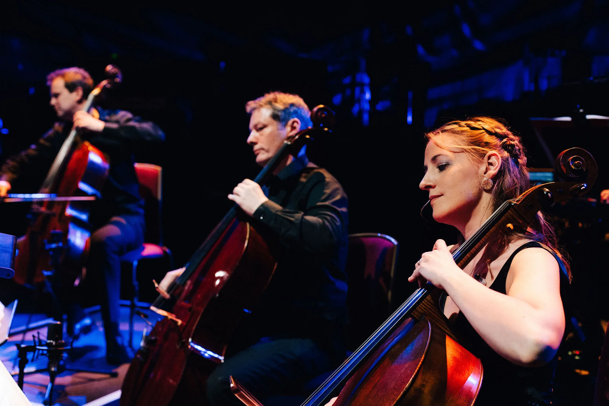 Portrait of cellist Katherine Jenkinson at the Royal Albert Hall