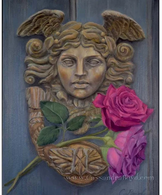 Gabriel's Door 14" x 11"x 2" Oil on cradled birch wood panel. Unframed