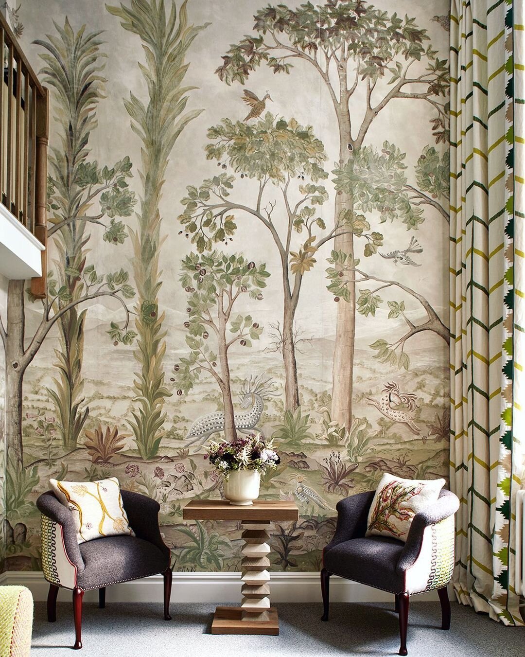 The magnificent tall trees wallpaper in a Loft Suite at the #CharlotteStreetHotel #London reopening Tuesday 1st September_ See you there.jpg