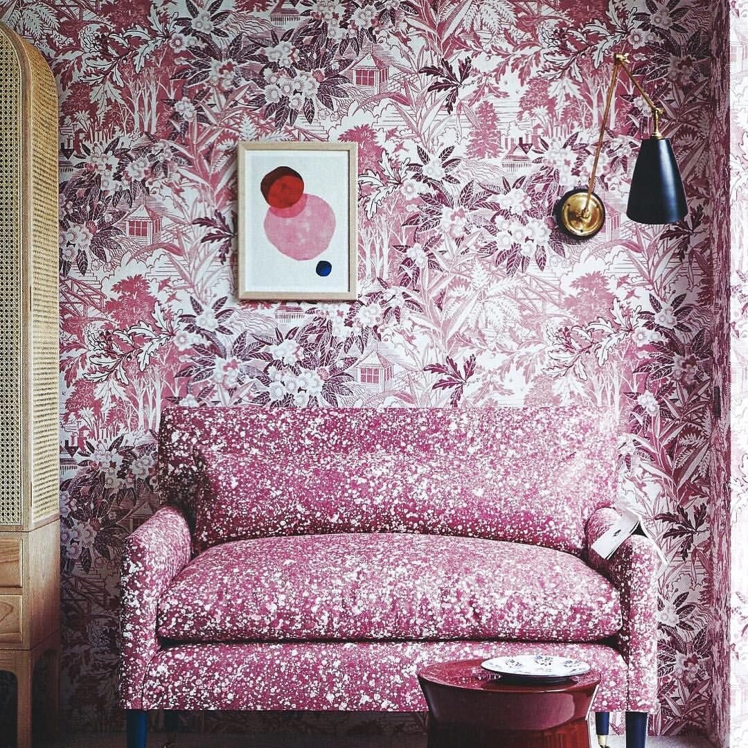 Rapture And Wright on Instagram “Great image in this months @homesandgardensuk showing Webb's Wonder in Raspberry_ #wallpaper #surfacedesign #surfacepattern #interior #pink…”.jpg