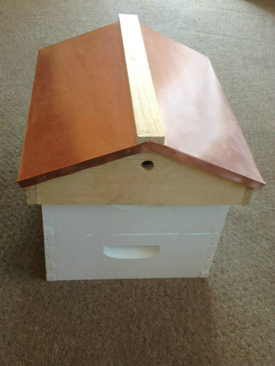 Garden Roof - Copper Covered Peaked Roof - fully telescoping copper covered peaked roof in 10 frame (special order 8 frame)