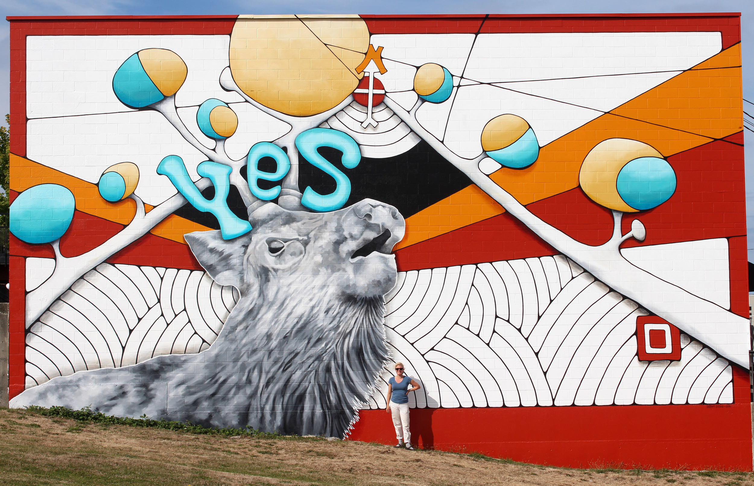 That is me standing in front of my mural!
