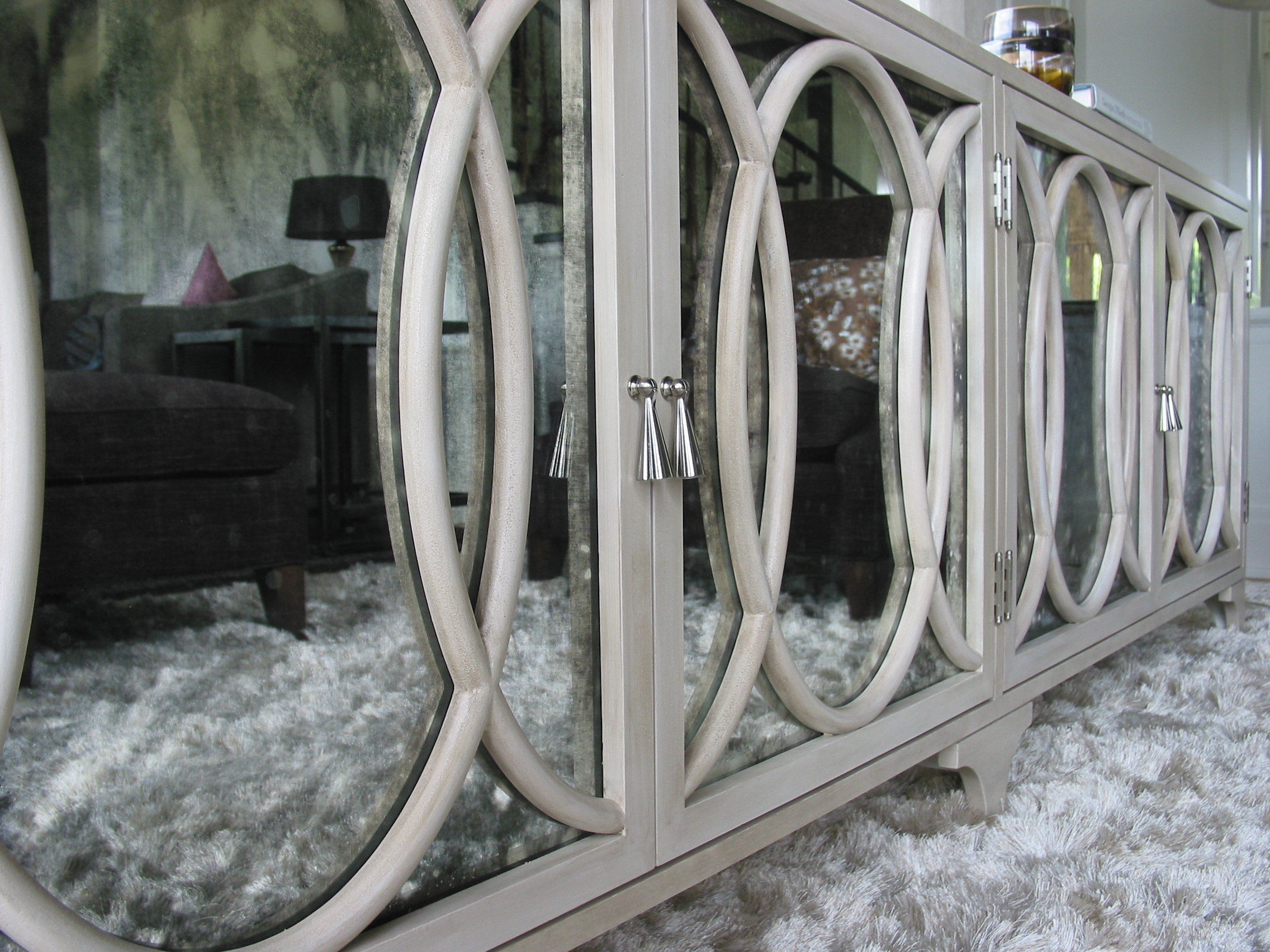 Glazed custom built cabinet.
