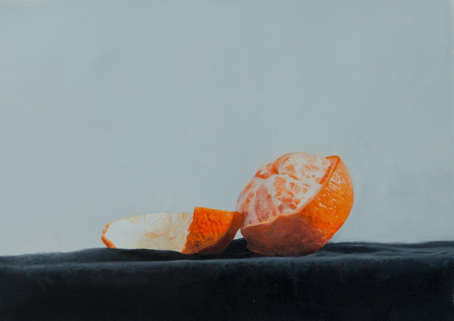 'Orange in Blue’ - Oil on canvas (29cm x 42cm/12" x 16") SOLD