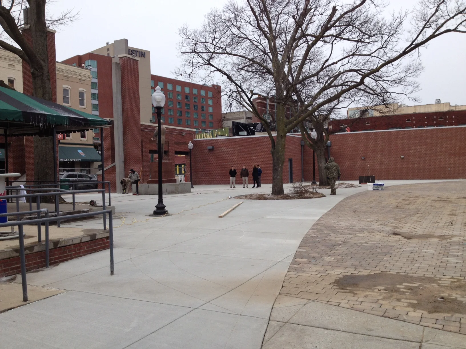 New paving and concrete paving designs give Handy Park an entirely new personality.