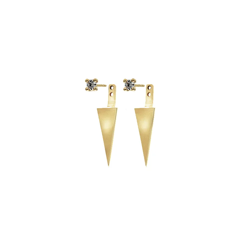 Sea + Jazz - 10K yellow gold Earrings & Ear Jackets Duo
