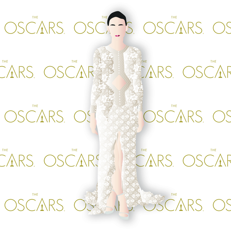 Rooney Mara at the 2016 Oscars in Givenchy. Digital Illustration