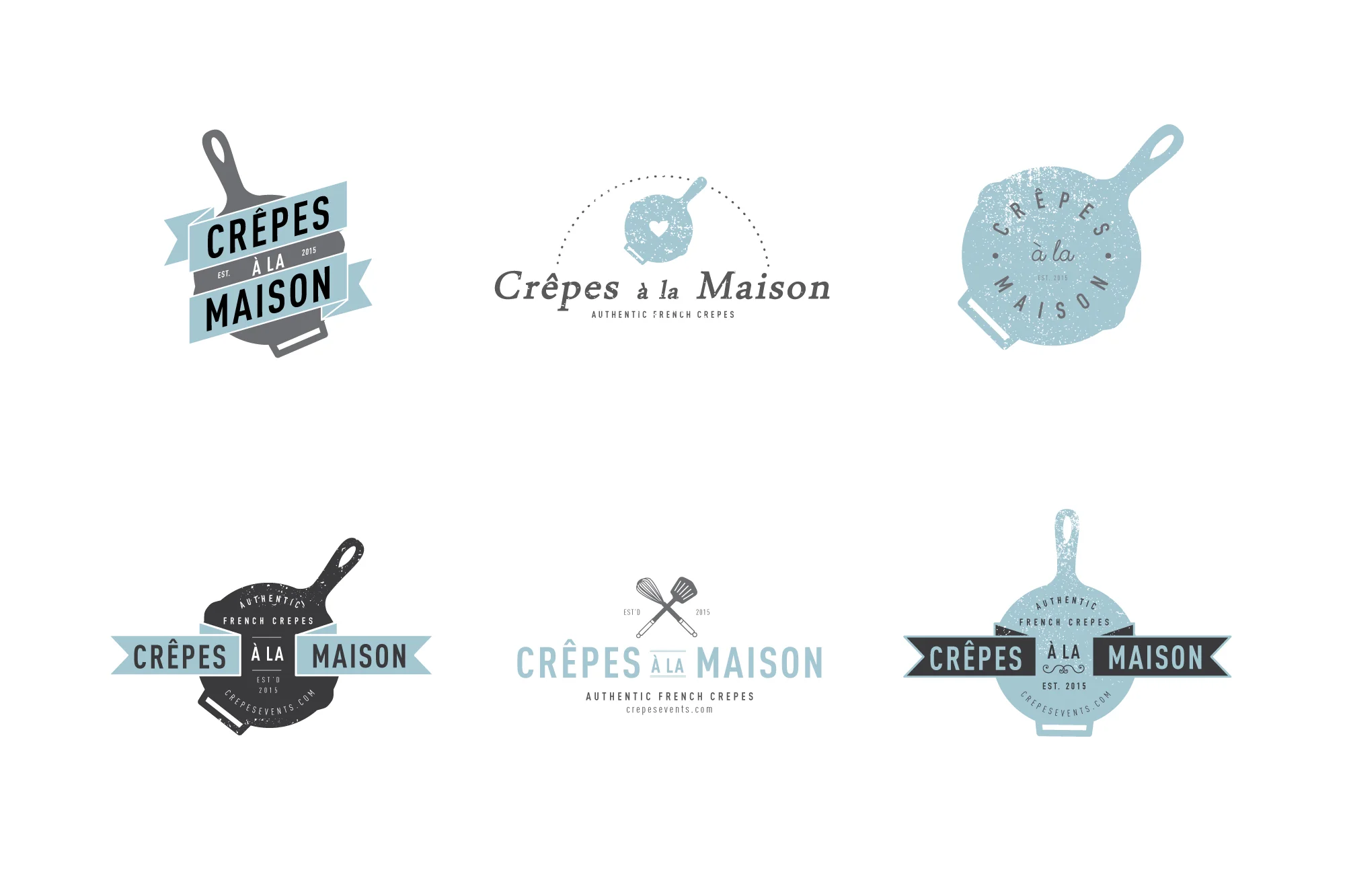 Logo Options for a French Creperie in Manhattan.