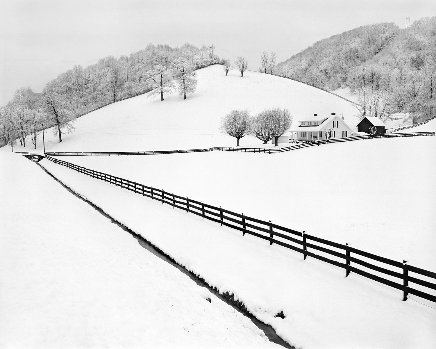 Snow fences Appalachian farm Tim Barnwell Photographer On Earth's Furrowed Brow